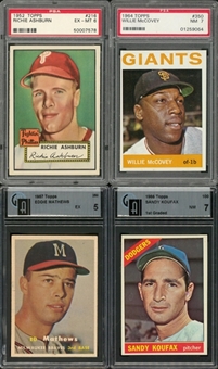 1952-1967 Topps and Bowman Graded Collection (15 Different) Including Clemente and Other Hall of Famers!